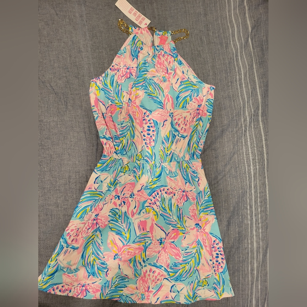 Lilly Pulitzer Bowen Skort Romper- blue Ibiza Gimme Juice S NWT